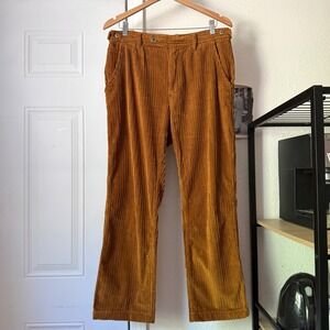 CORRIDOR mustard brown corduroy cotton straight leg trousers pants